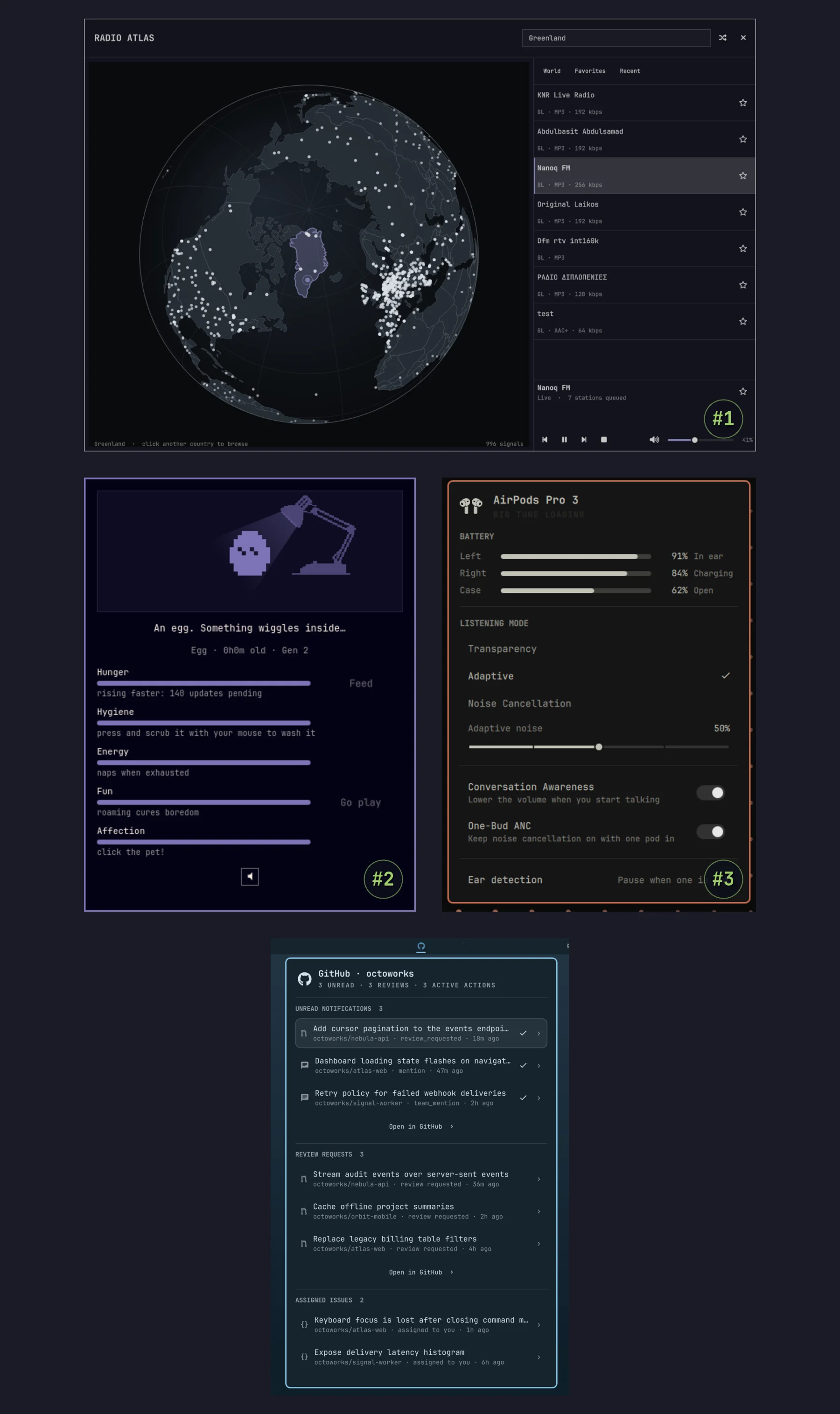 Radio Atlas、Omagotchi、AirPods 與 GitHub